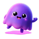 The Huqqs dancing pet — a small purple blob creature mid-dance-move