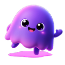 The Huqqs dancing pet — a small purple blob creature mid-dance-move